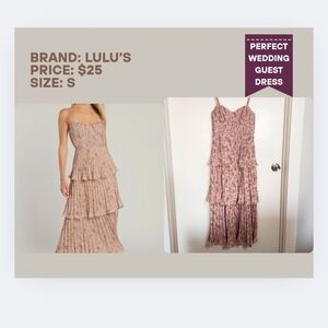 Lulu's Pink Floral Tiered Dress